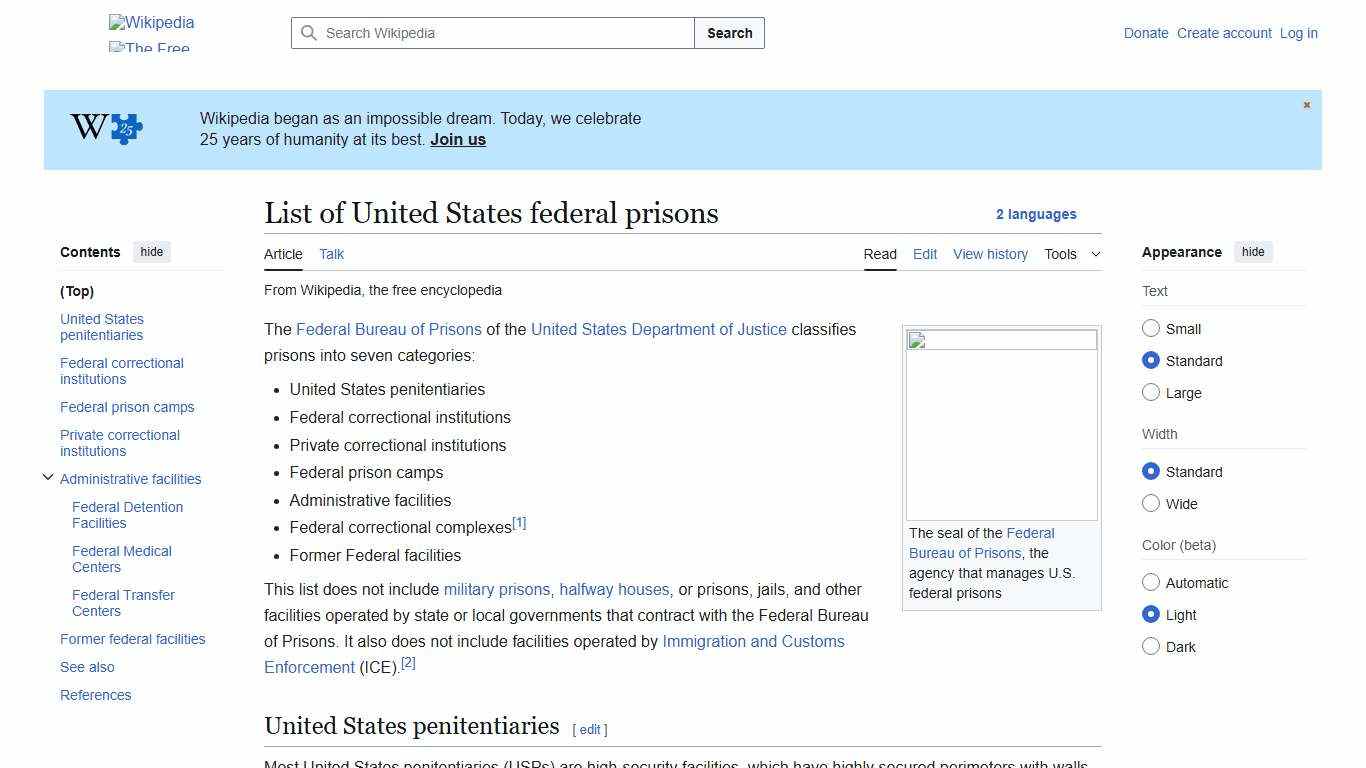 List of United States federal prisons - Wikipedia